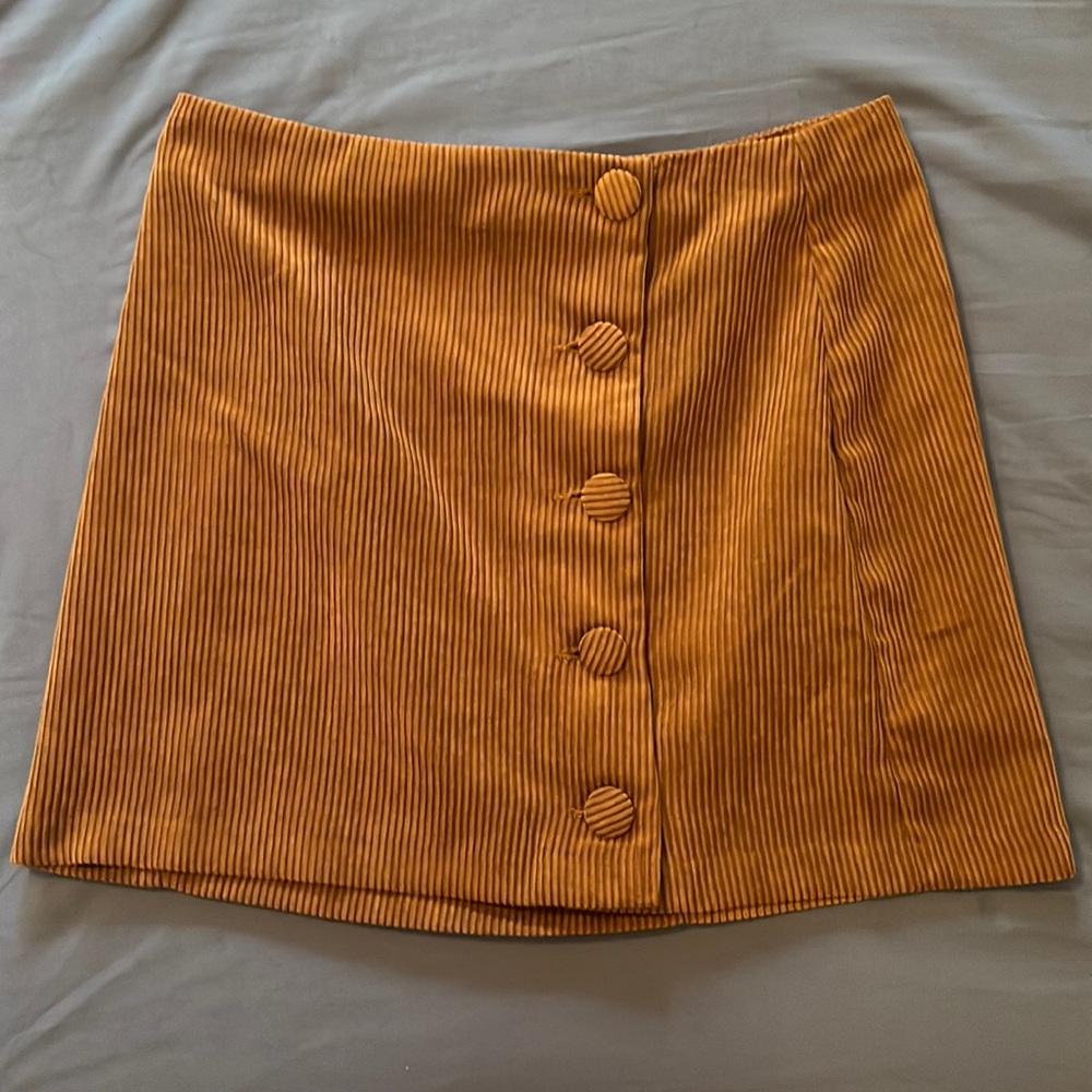 Wild Honey Corduroy Skirt, Size Medium, Light Brown